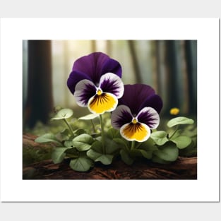 Pansy Abstract Floral Illustration Vintage Since Retro Posters and Art